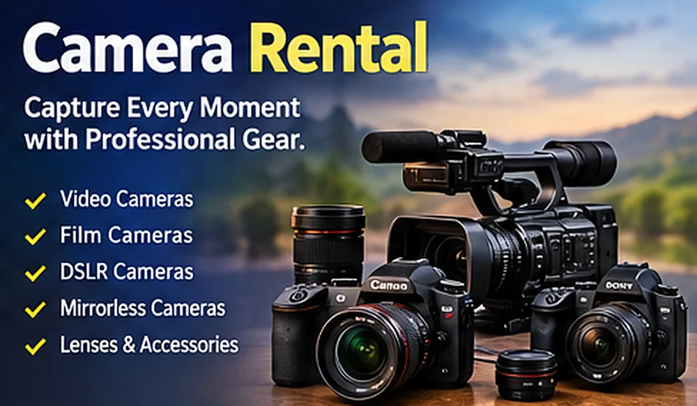 Camera rental in Delhi NCR: video, film, DSLR and mirrorless cameras with lenses and accessories